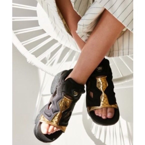reebok pump fury black gold
